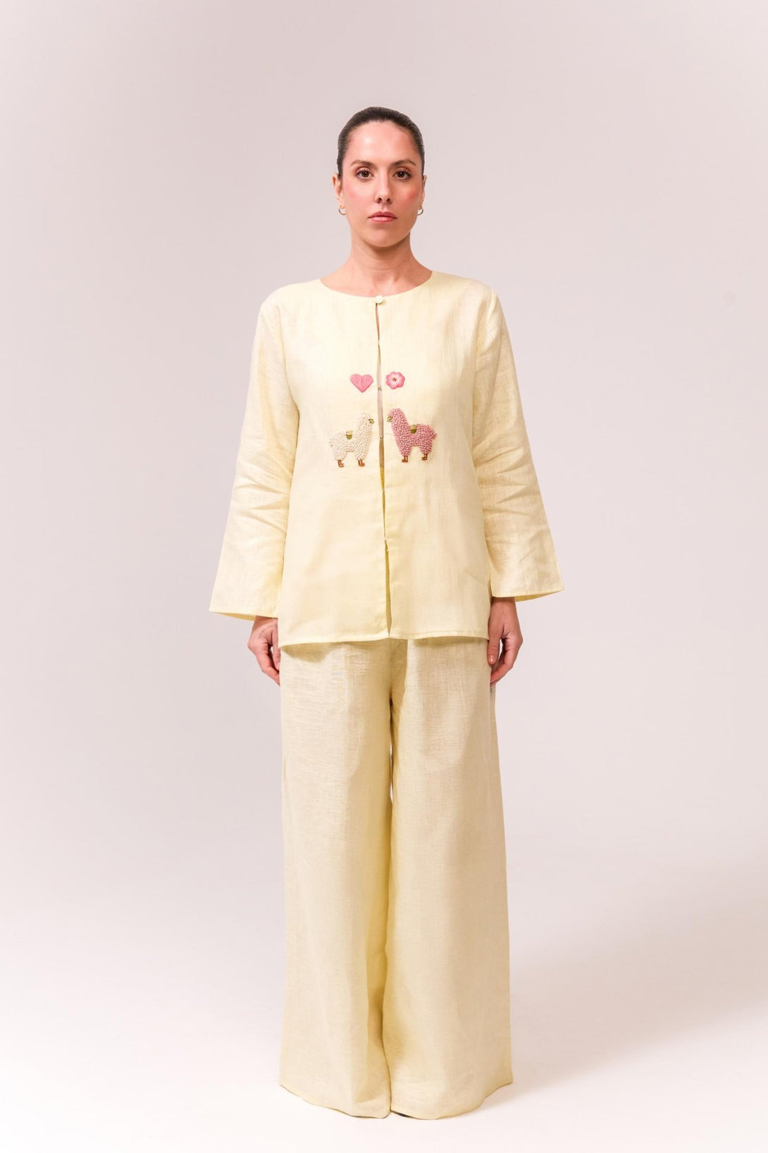Linen Embroidered Set – Two - Piece - Lehalo official